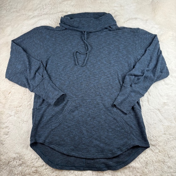 Prana Frieda Top Long Sleeve Cowl Neck Blue Medium - Picture 1 of 6